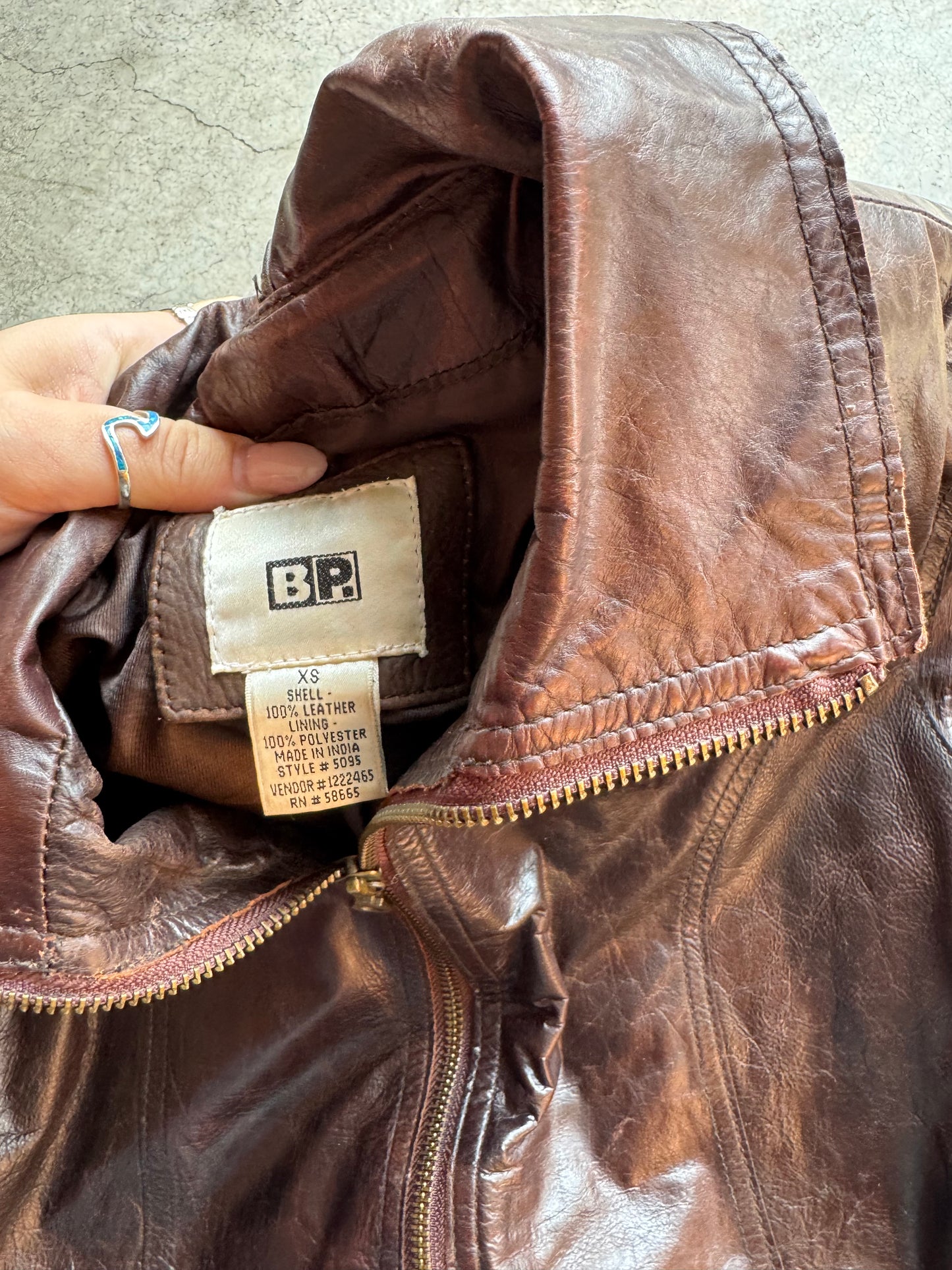 Vtg Brown Leather Jacket