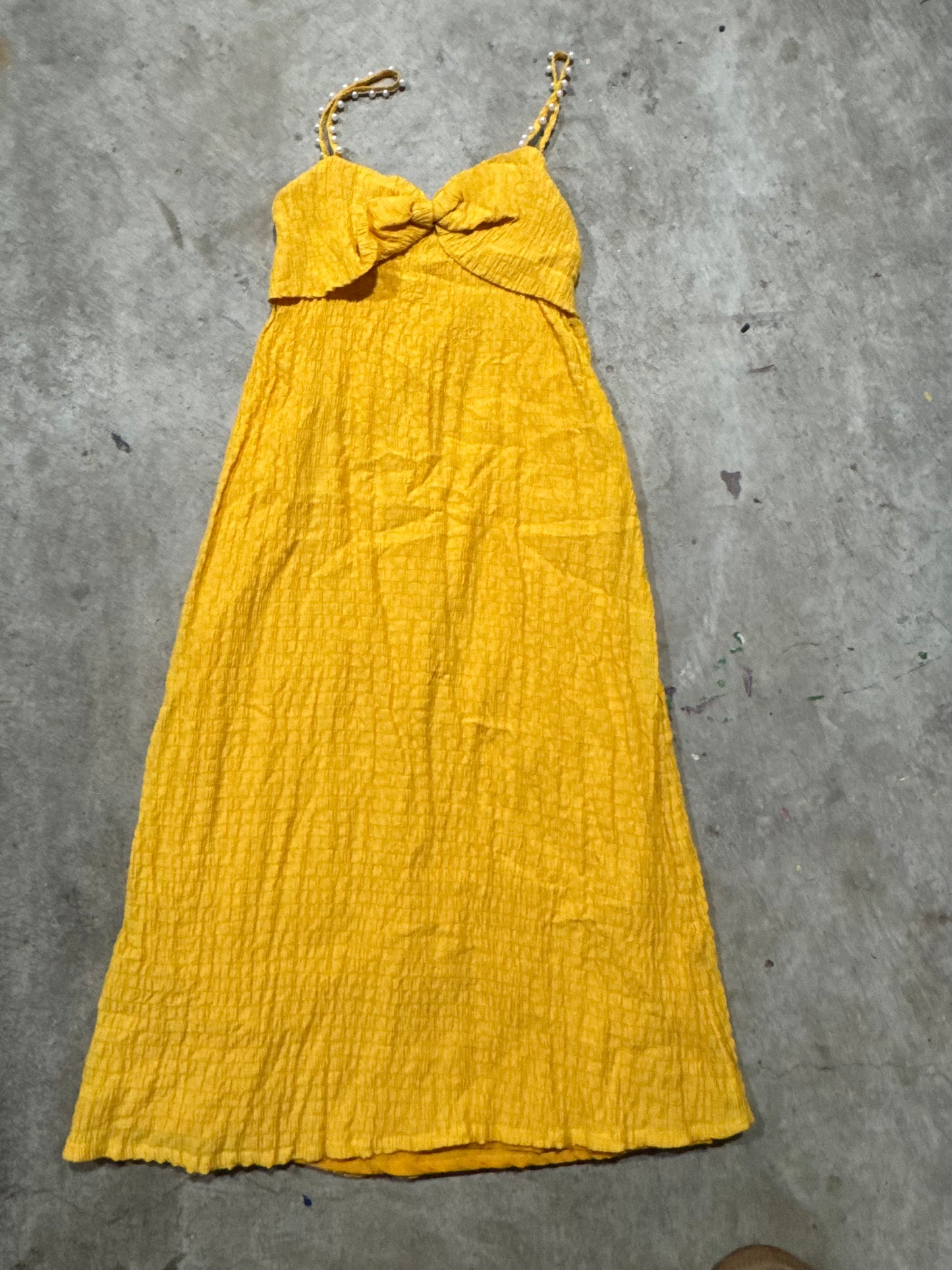 Vtg Yellow Dress