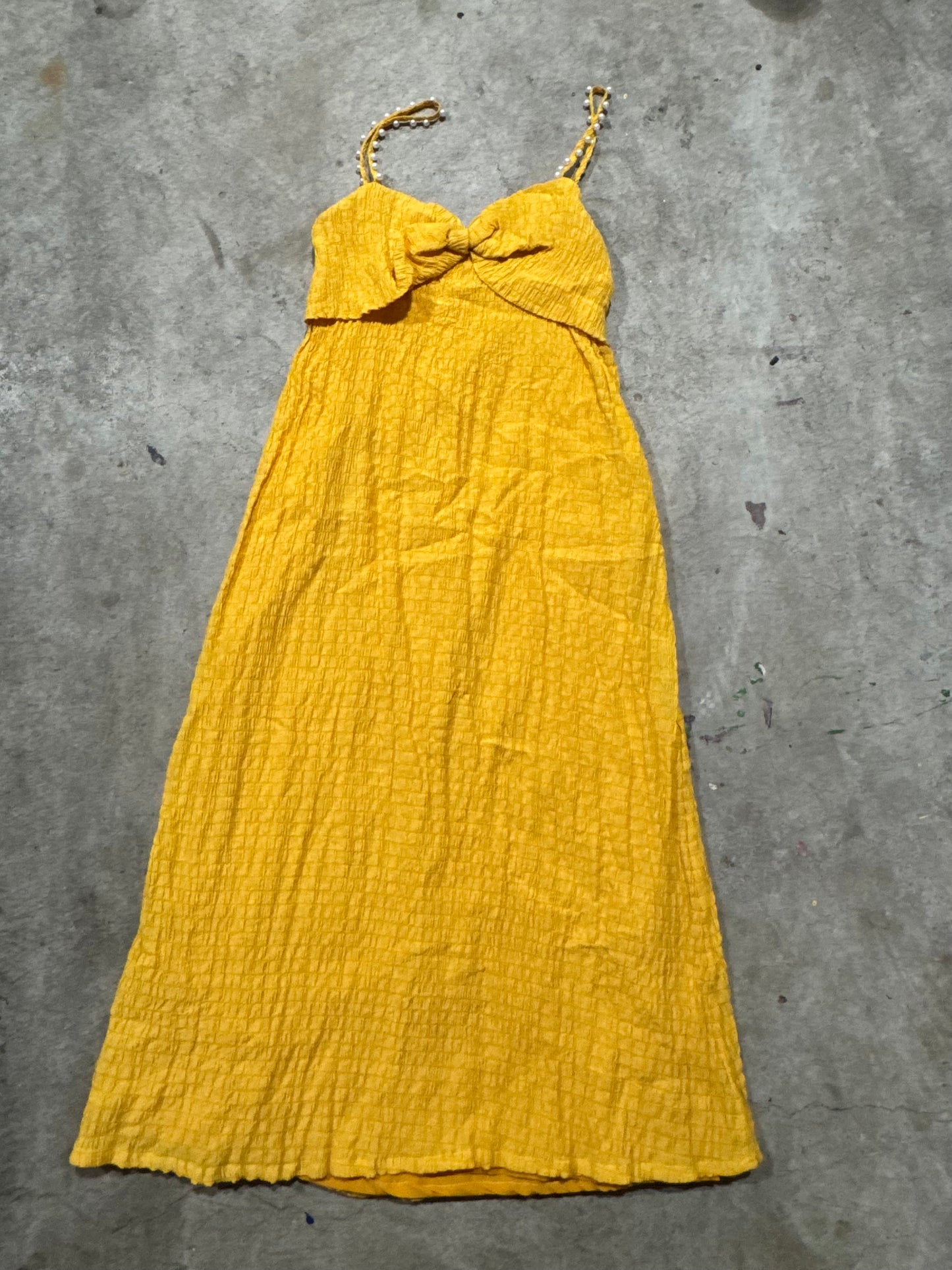 Vtg Yellow Dress