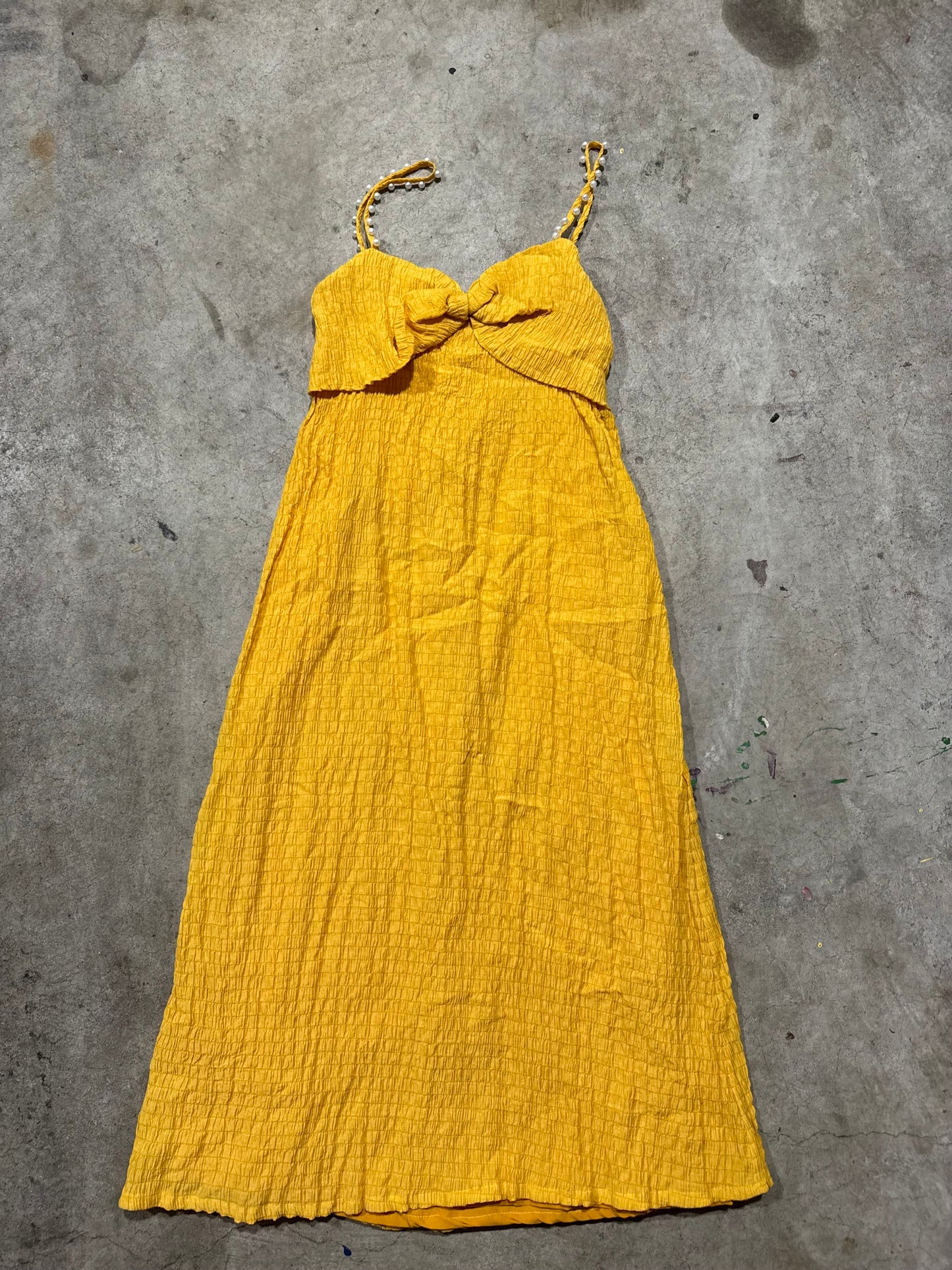Vtg Yellow Dress