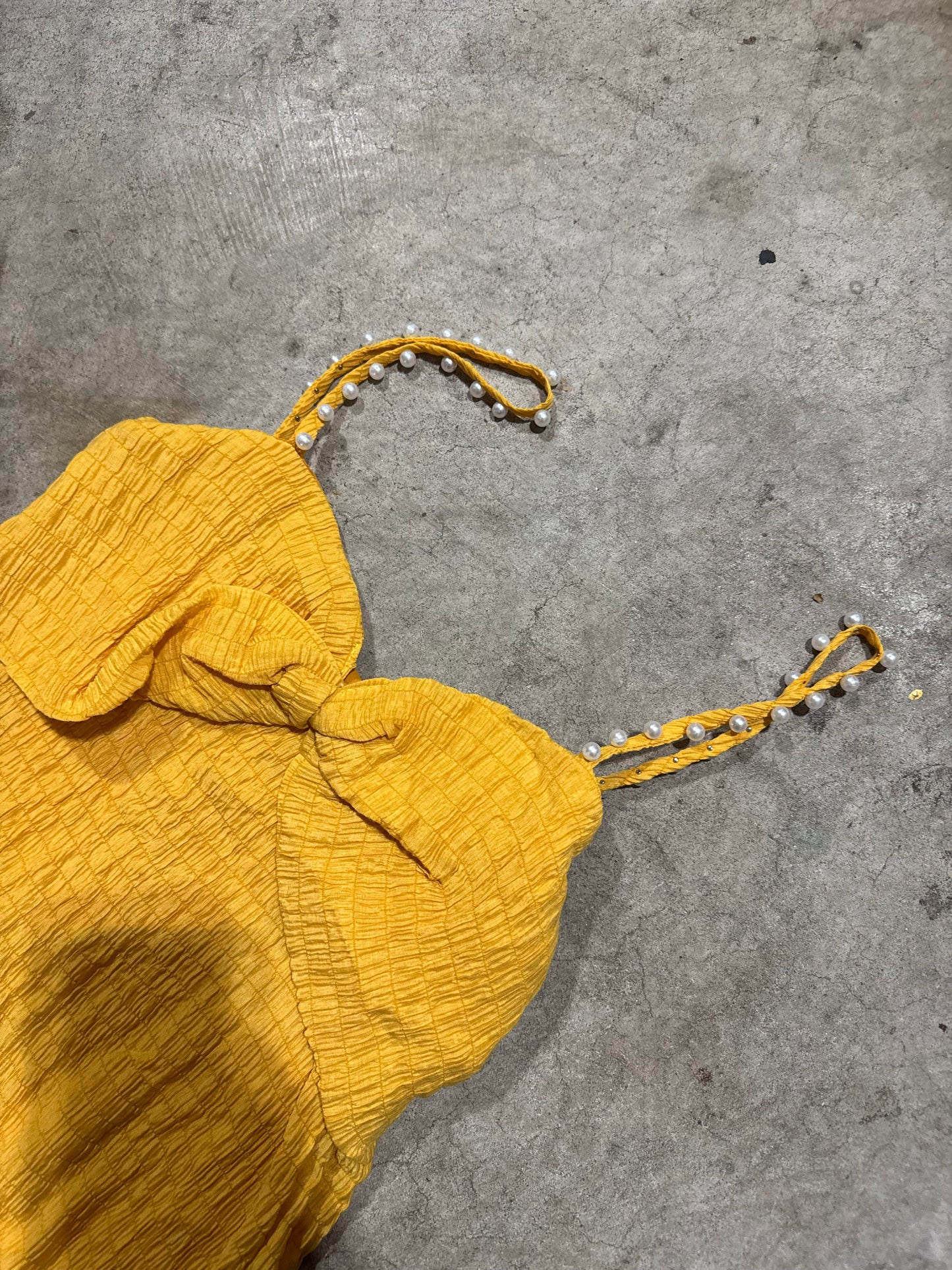 Vtg Yellow Dress